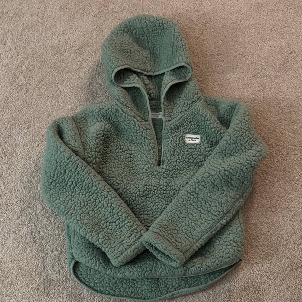 Kid’s Green Sherpa Hoodie